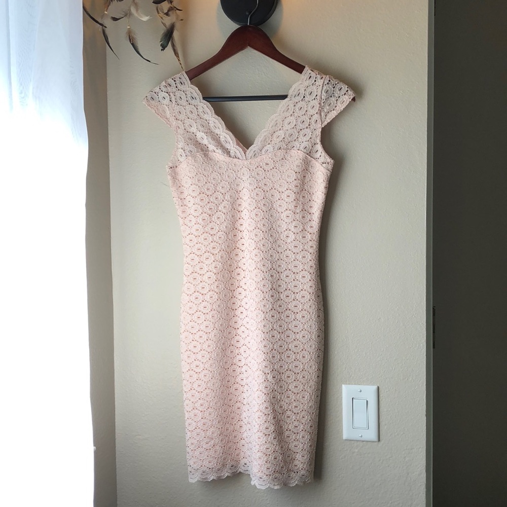 Light pink slightly fitted dress